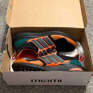 adidas Ultraboost 1.0 ATR - Black with Green and Orange Miami Hurricanes